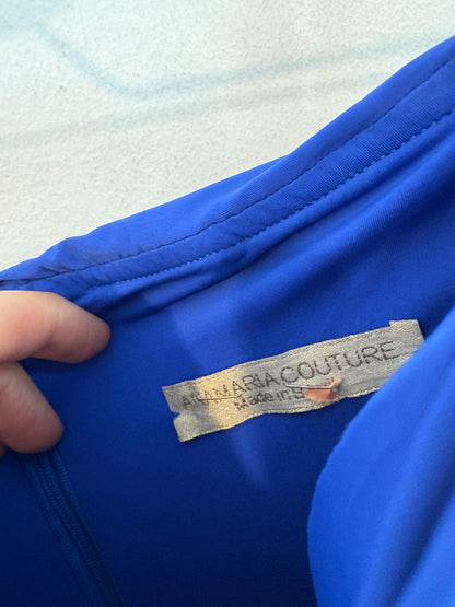 ANAMARIA COUTURE. Vestido max azul klein