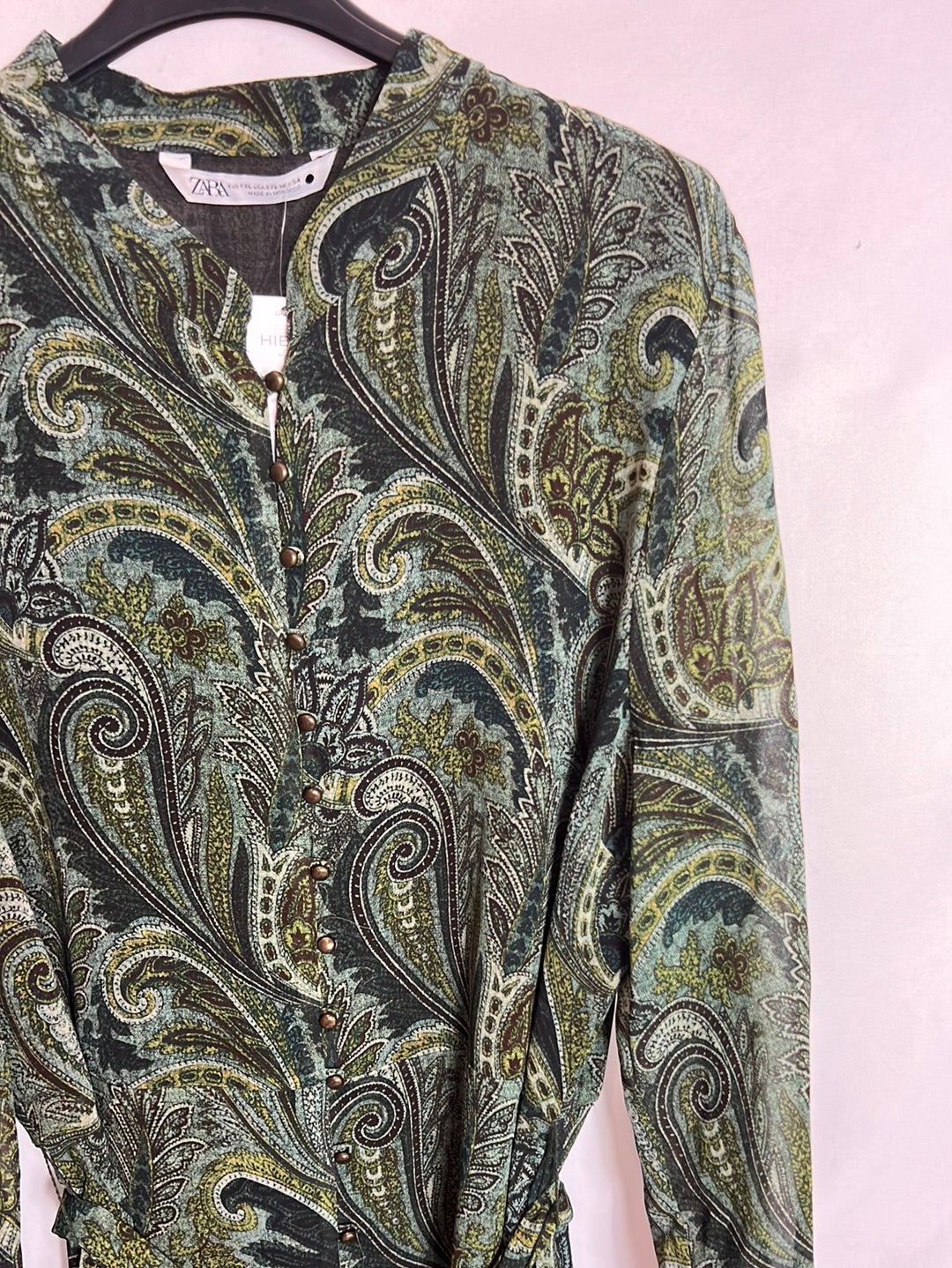 ZARA. Amoeba print dress in green tones, size XXL Hibuy market ZARA. Amoeba print dress in green tones, size XXL Hibuy market