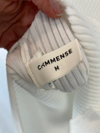 COMMENSE. Top blanco asimétrico canalé  T.m