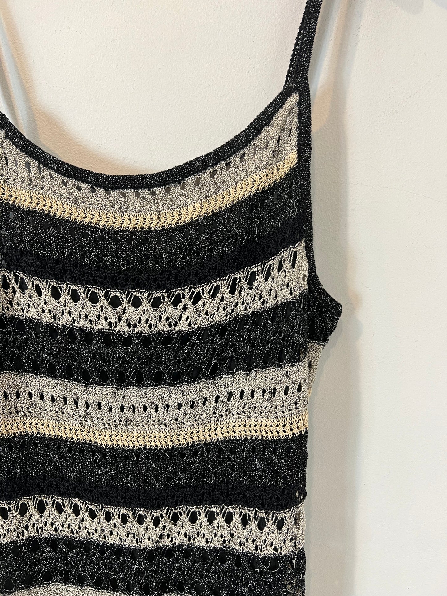 ZARA.vestido largo croché T.s