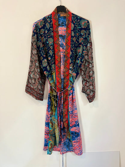 DEEPTI  S.C. Kimono fluido estampado con seda  Tu(s/m)