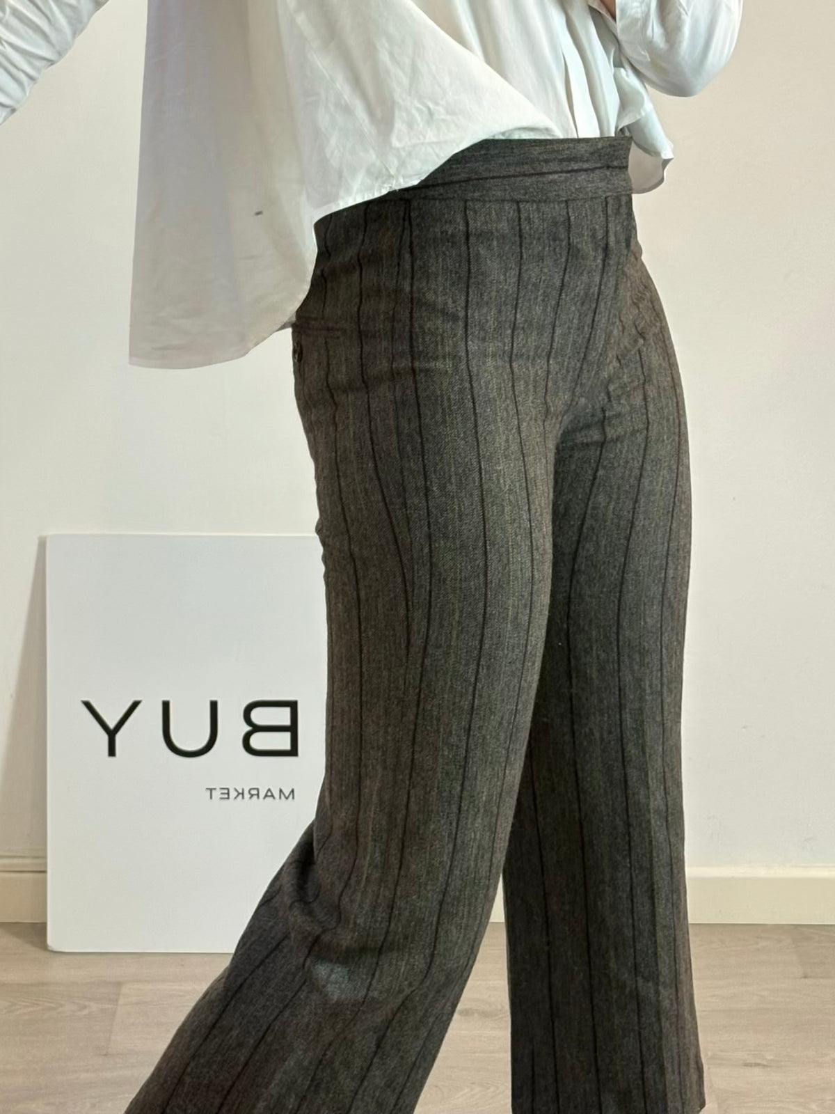 ISABEL MARANT. Striped linen and wool culottes. Size 38