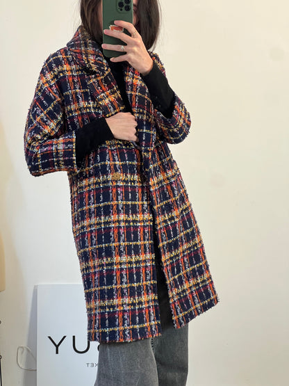 COCOA. Abrigo azul tweed