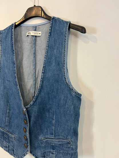 ZARA. Chaleco denim botones T.xs