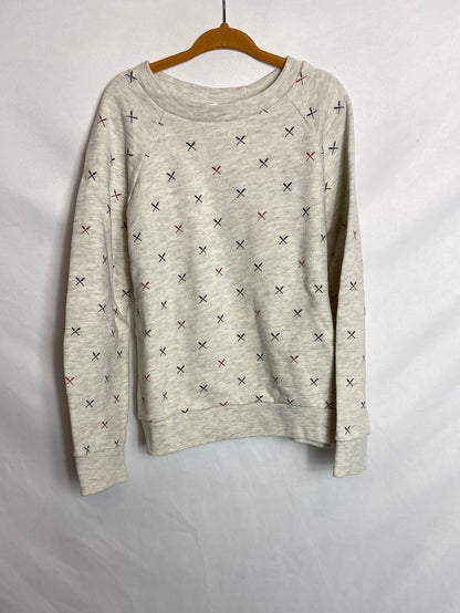 LITTLE BAT. Grey printed sweatshirt, 8 years old