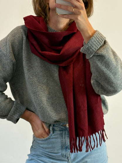 LAURÉL. Bufanda burdeos lana