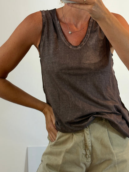 OTRAS. Camiseta marrón tie dye T.42(m)