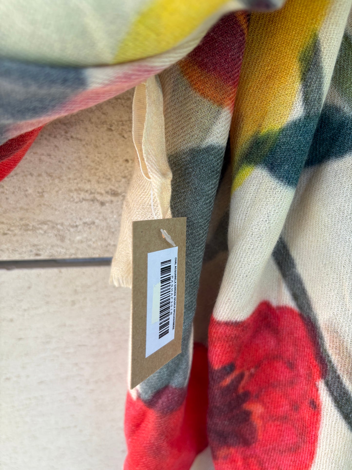 AUNTY B. Chal estampado colores cashmere y seda