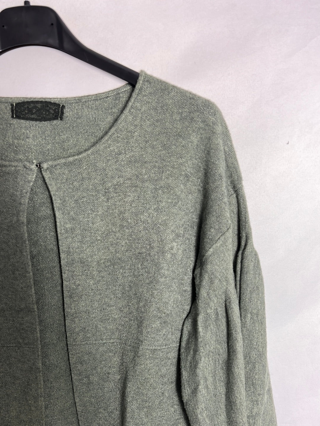 OTRAS. Chaqueta punto verde manga farol. T S/M