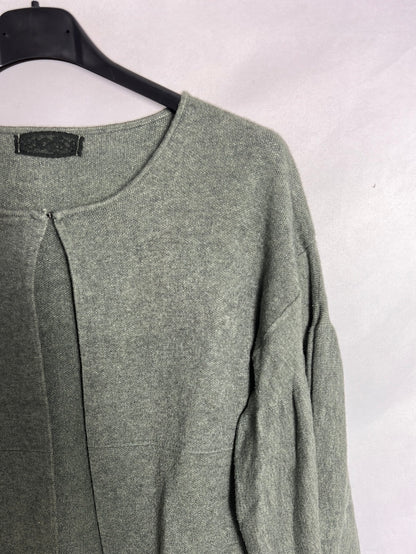 OTRAS. Chaqueta punto verde manga farol. T S/M