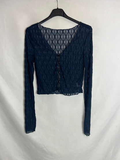 DAZY. Blue semi-sheer thin jacket. TS