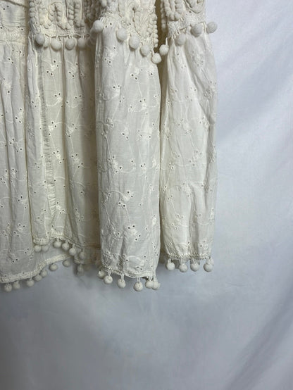 TEX. Ecru openwork overshirt. TL