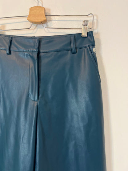 HARMONT&amp;BLAINE. Blue faux leather trousers, size 40