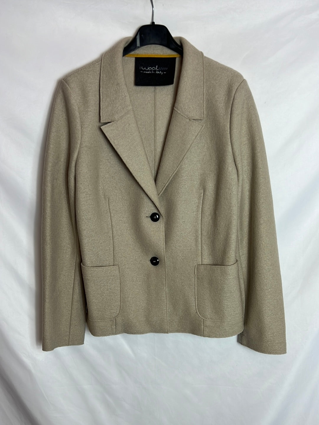 EWOOLUZIONE. Textured beige wool blazer. T 44 (L)