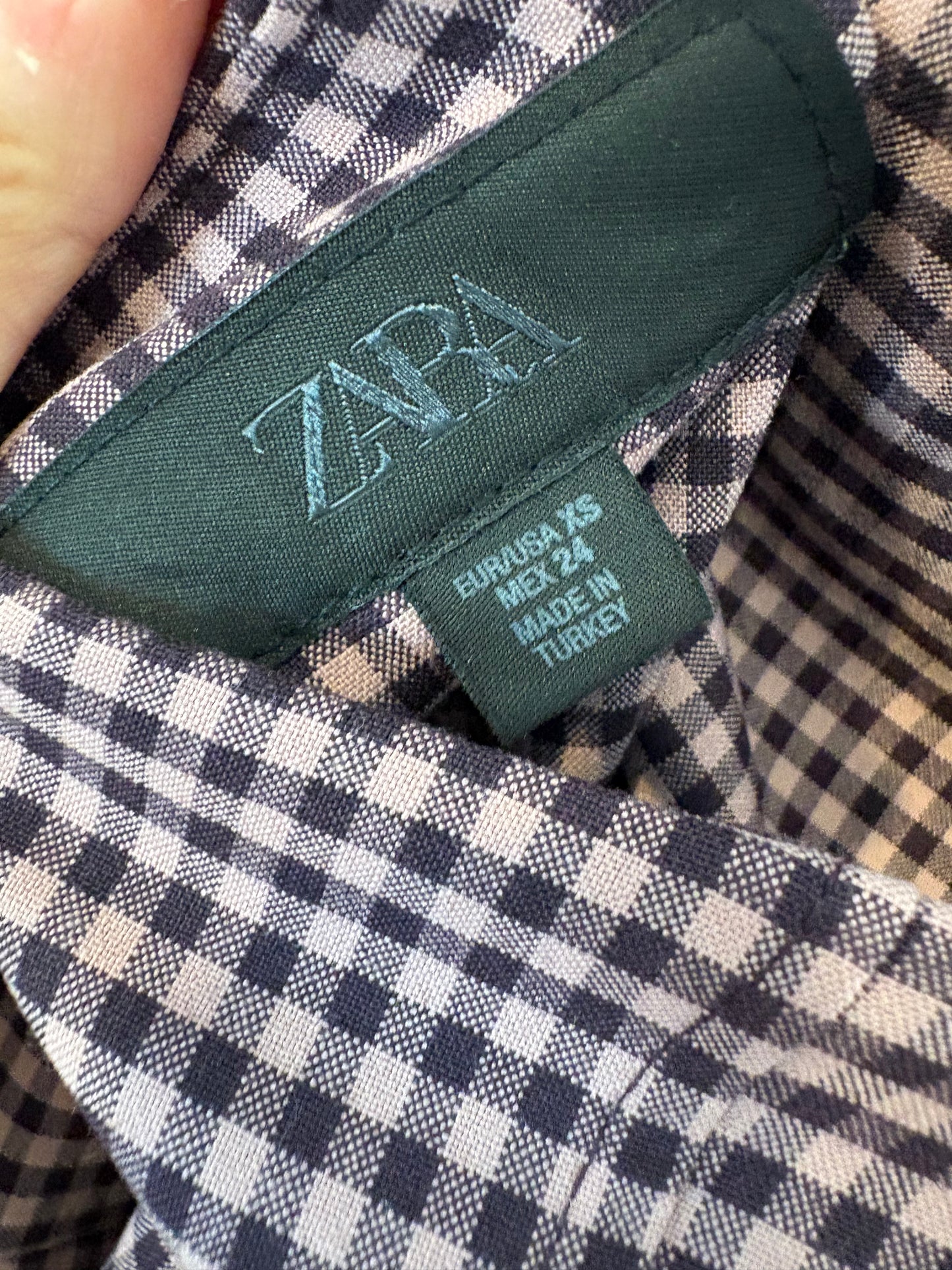 ZARA. Vestido largo cuadros palabra de honor