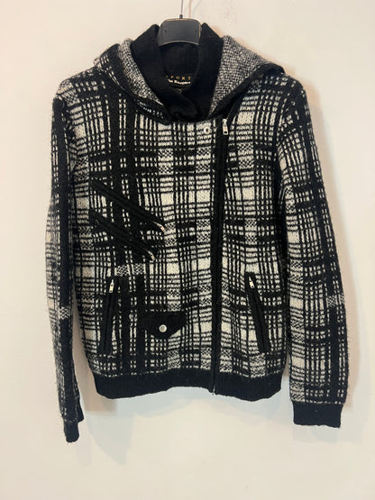 THE KOOPLES. Chaqueta punto con lana blanca y negra. T S