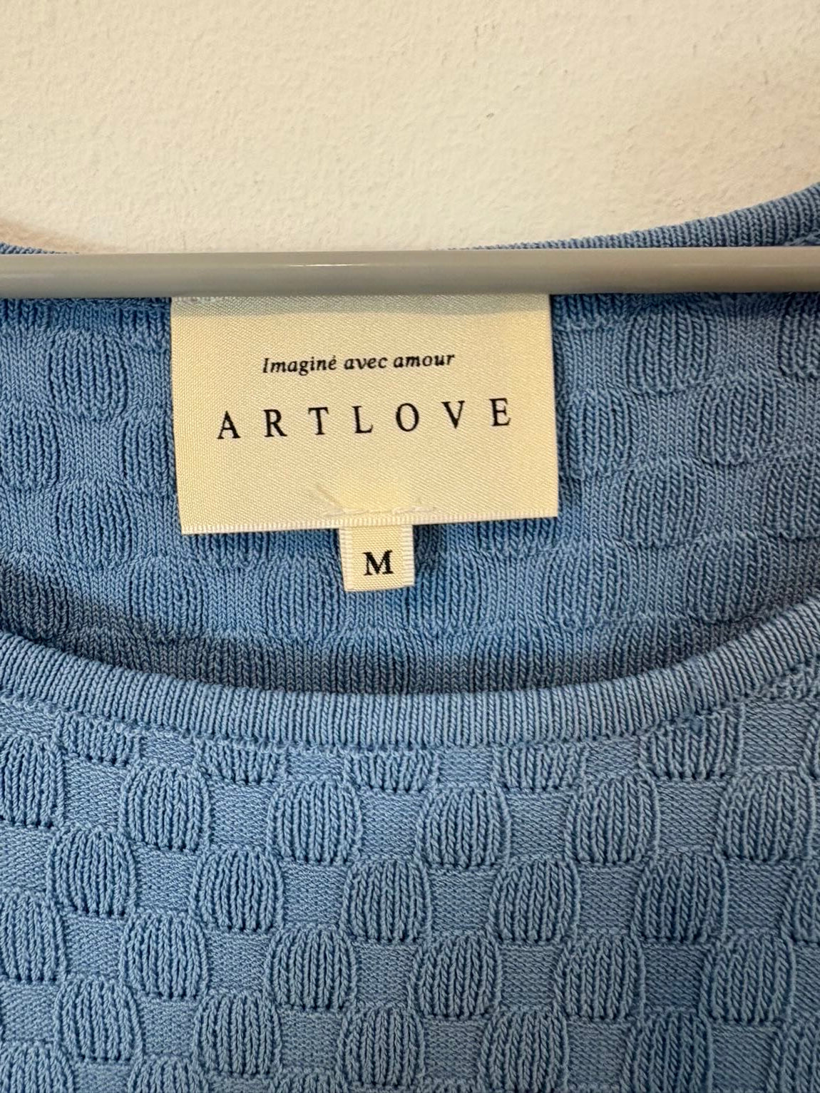 ARTLOVE. Top punto elástico azul claro