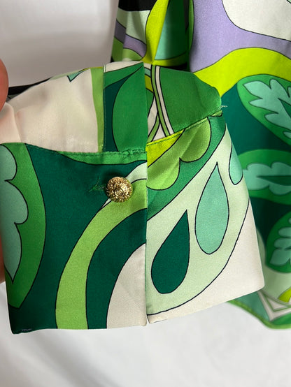 ZARA. Blusa estampada satinada. T XS