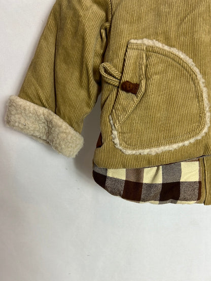 BASS10. Abrigo pana y borrego cremallera espalda. T 6-12 meses