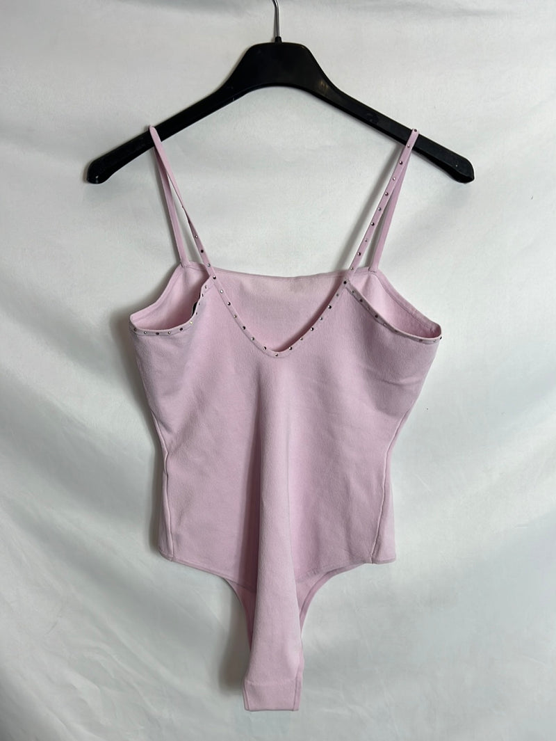 SANDRO. Body rosa elastico detalle pedrería. Y 2( M)