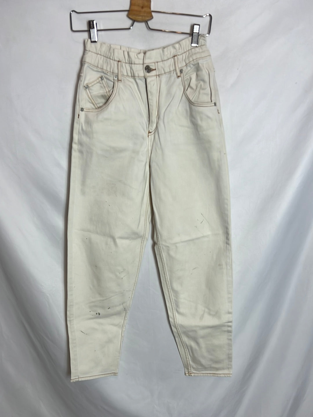 MAJE. Raw denim with seam detail. Size 36