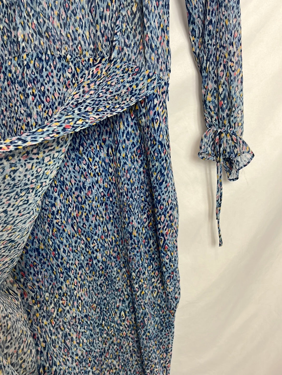 SCALPERS. Vestido midi azul estampado. T S