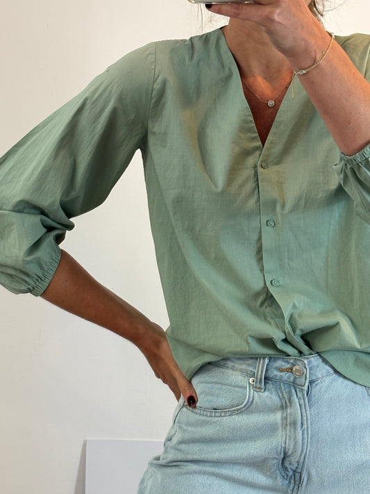 COS. Blusa fluida verde T.xs