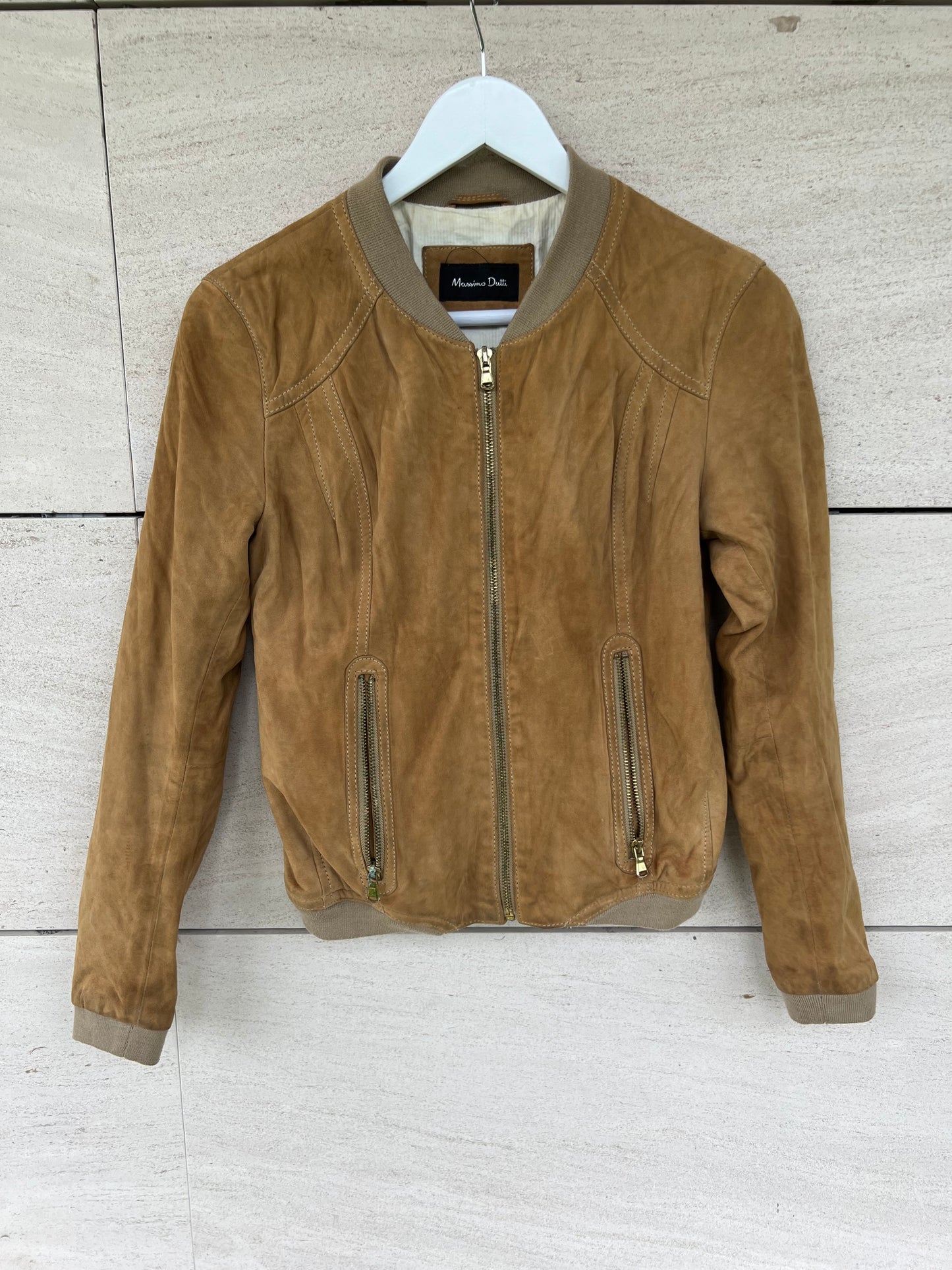 MASSIMO DUTTI. Vintage leather jacket TM (Tara)