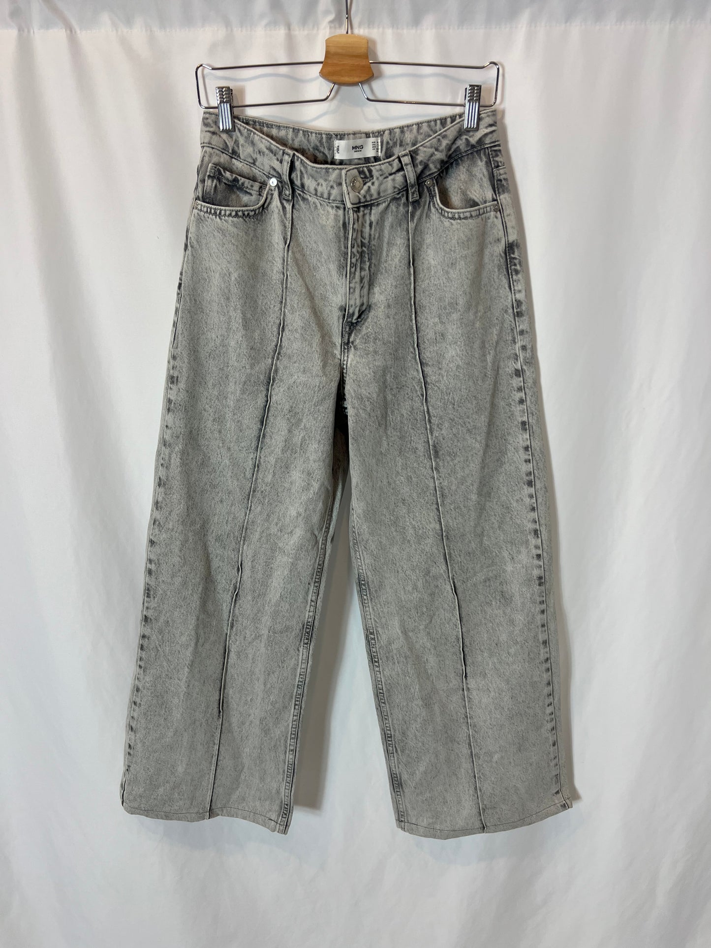 MANGO. Straight grey denim size 38
