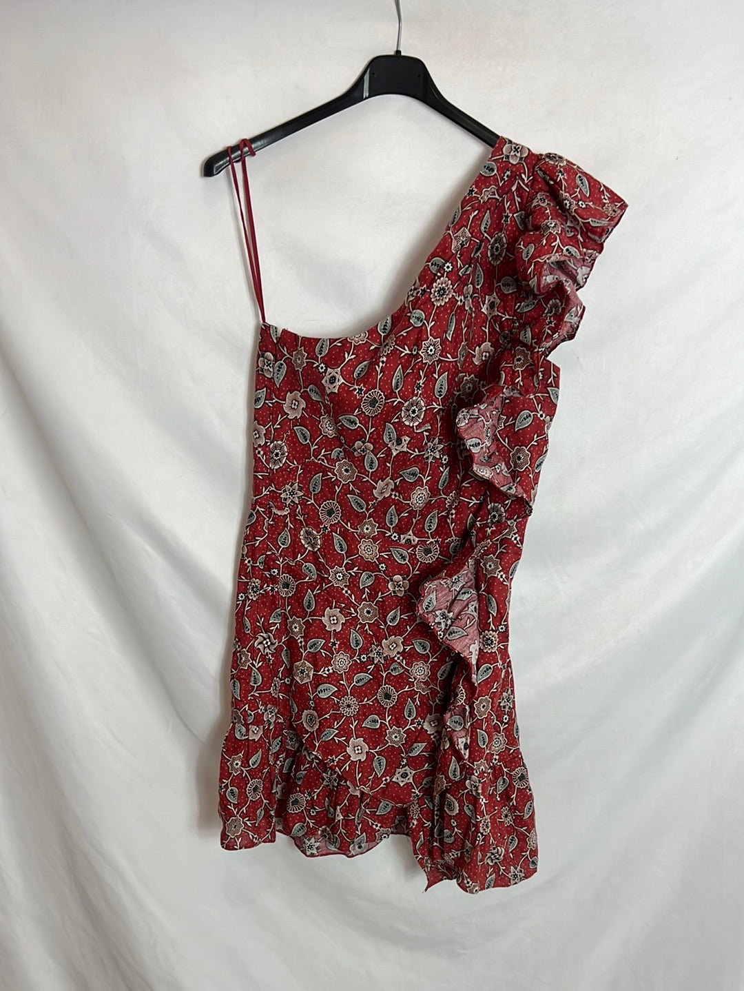 ISABEL MARANT ÉTOILE . Vestido Lino asimetrico estampado. T 42