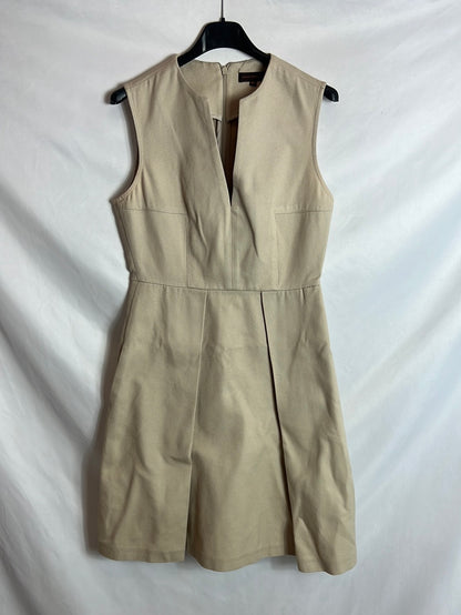 ADOLFO DOMINGUEZ. Textured beige dress. T 38