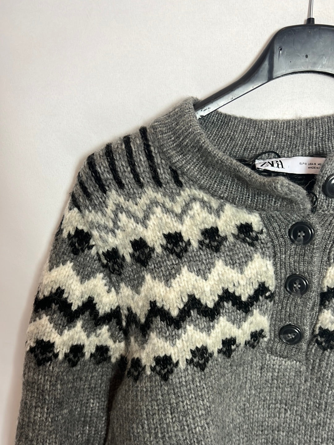 ZARA. Jersey gris botones . TS