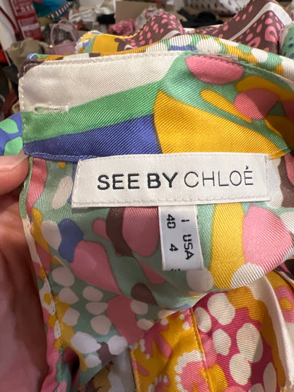 SEE BY CHLOÉ. Blusa seda colores T.40 (s/m)