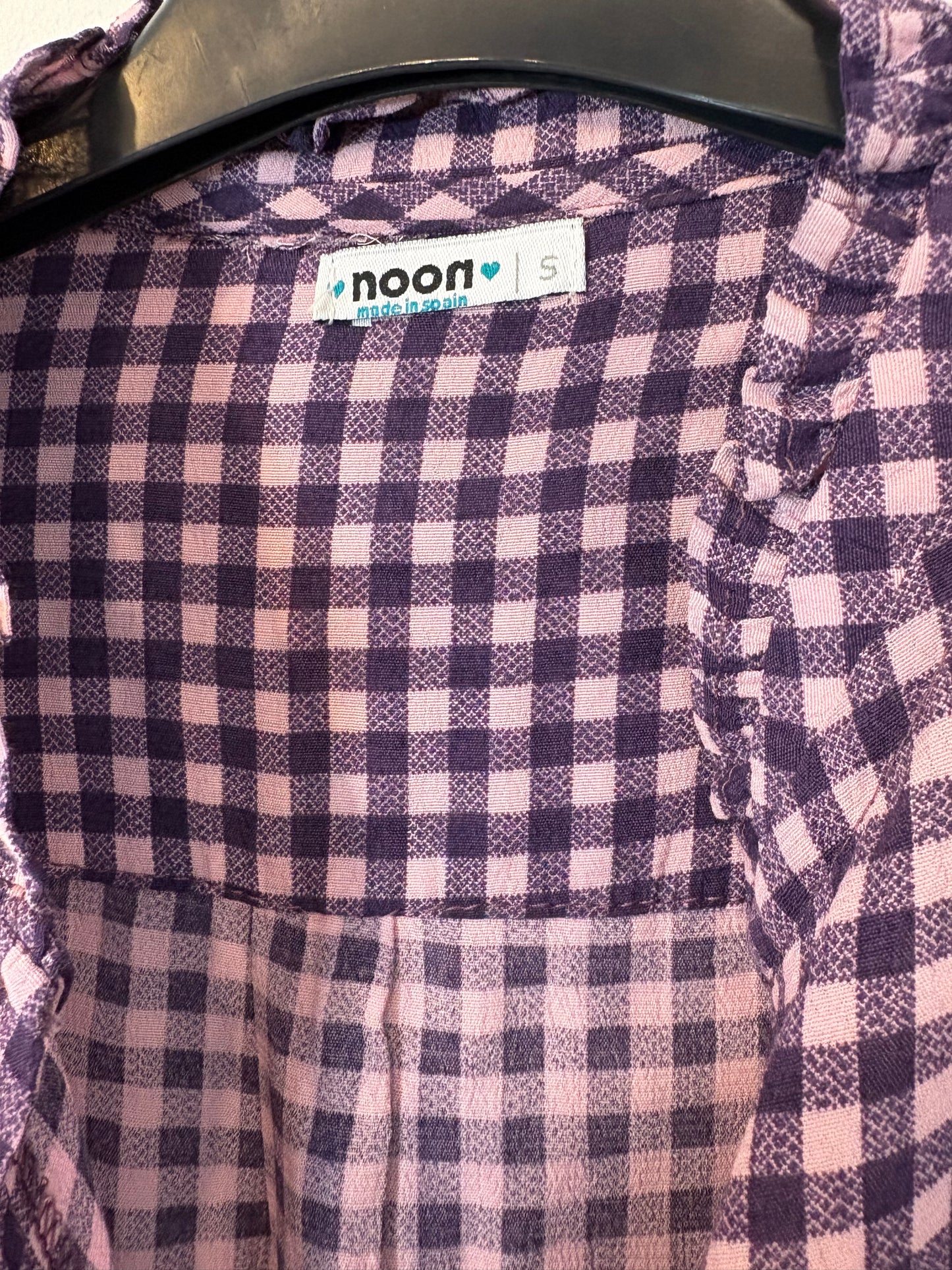 NOON. Blusa cuadros tonos malva