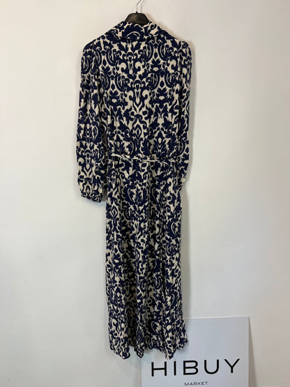 ZARA. Vestido estampado azul T.s