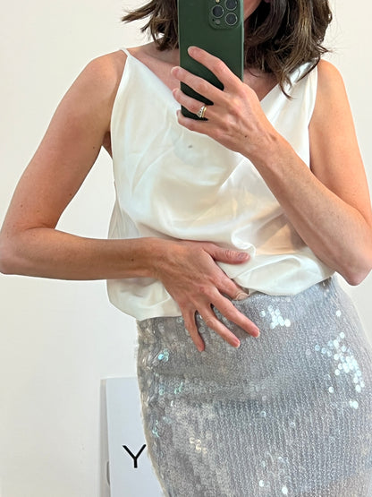 MULAYA. Top blanco lencero  TU(s/m)