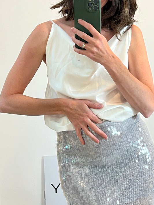 MULAYA. Top blanco lencero  TU(s/m)