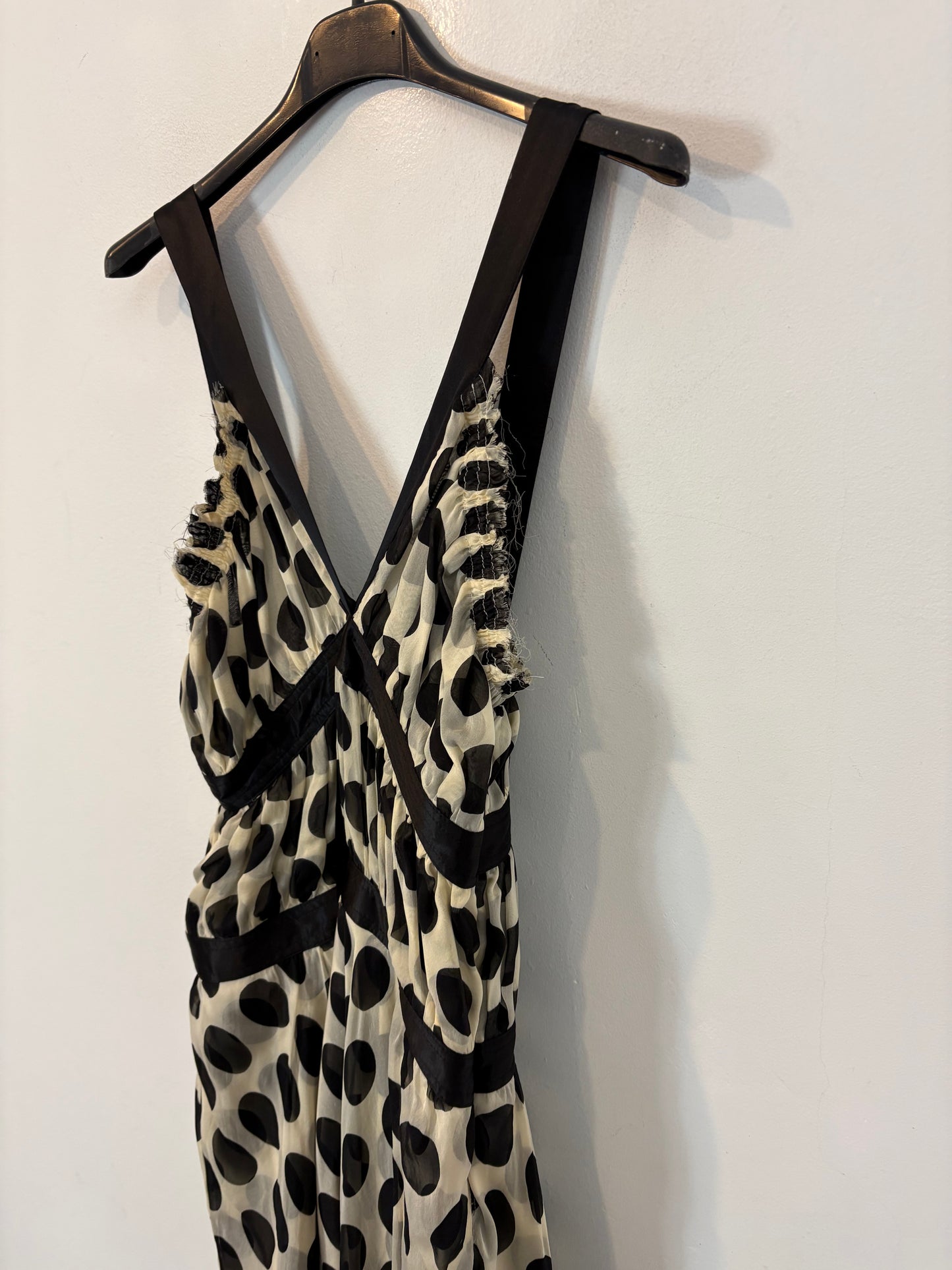 PATRIZIA PEPE. Vestido corto lunares seda