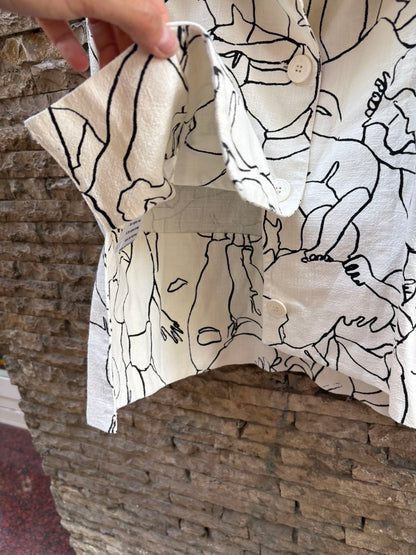 ISABEL DE PEDRO. Chaqueta lino estampada