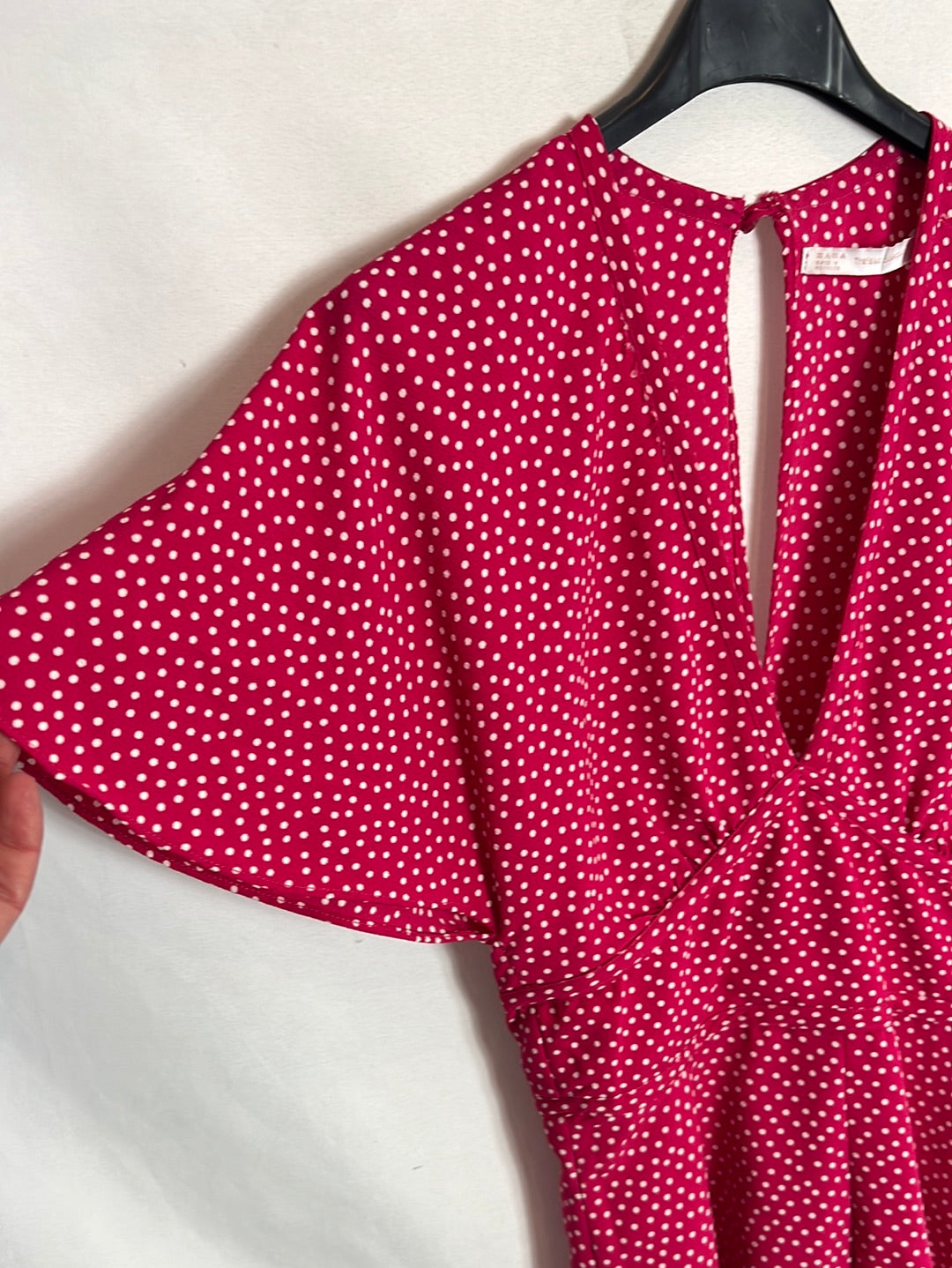 ZARA. Pink polka dot jumpsuit T.xs