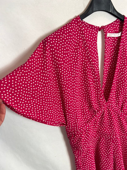 ZARA. Pink polka dot jumpsuit T.xs