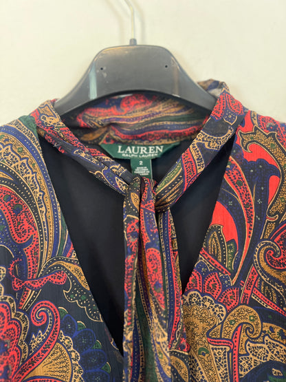 RALPH LAUREN. Vestido estampado amebas T.2(m)