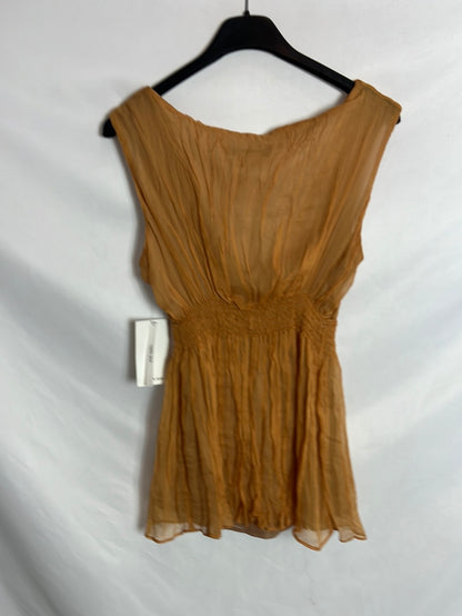 ZARA. Top gasa mostaza. T M