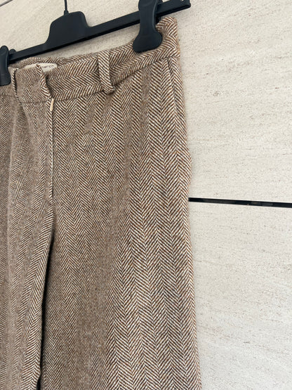 CARMEN MARCH. `Pantalón lana jaspeado beiges. T M