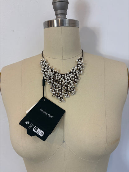 MASSIMO DUTTI. Collar ajustable perlas mini
