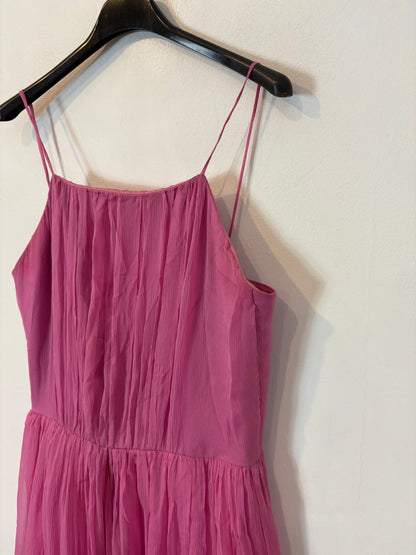 DAVID CHRISTIAN. Vestido midi rosa gasa