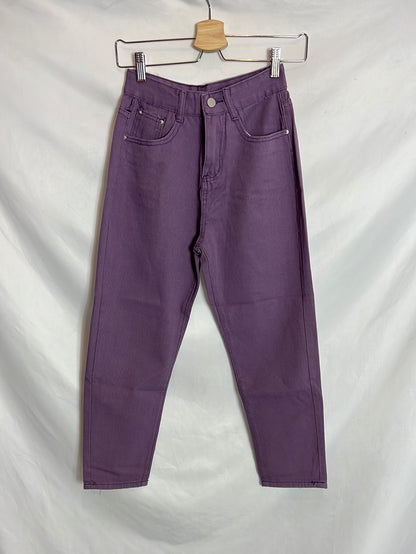 OTRAS. Denim morado mom fit. T S
