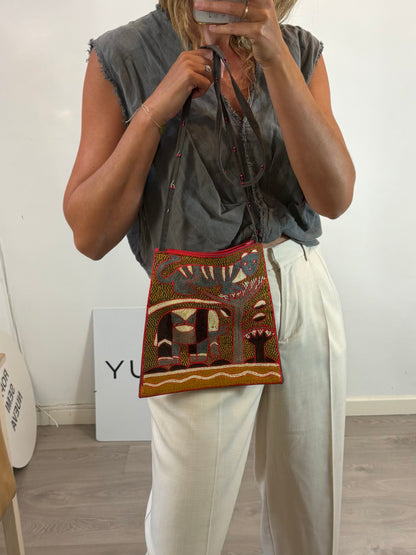 Bolso asa larga artesanal bordados