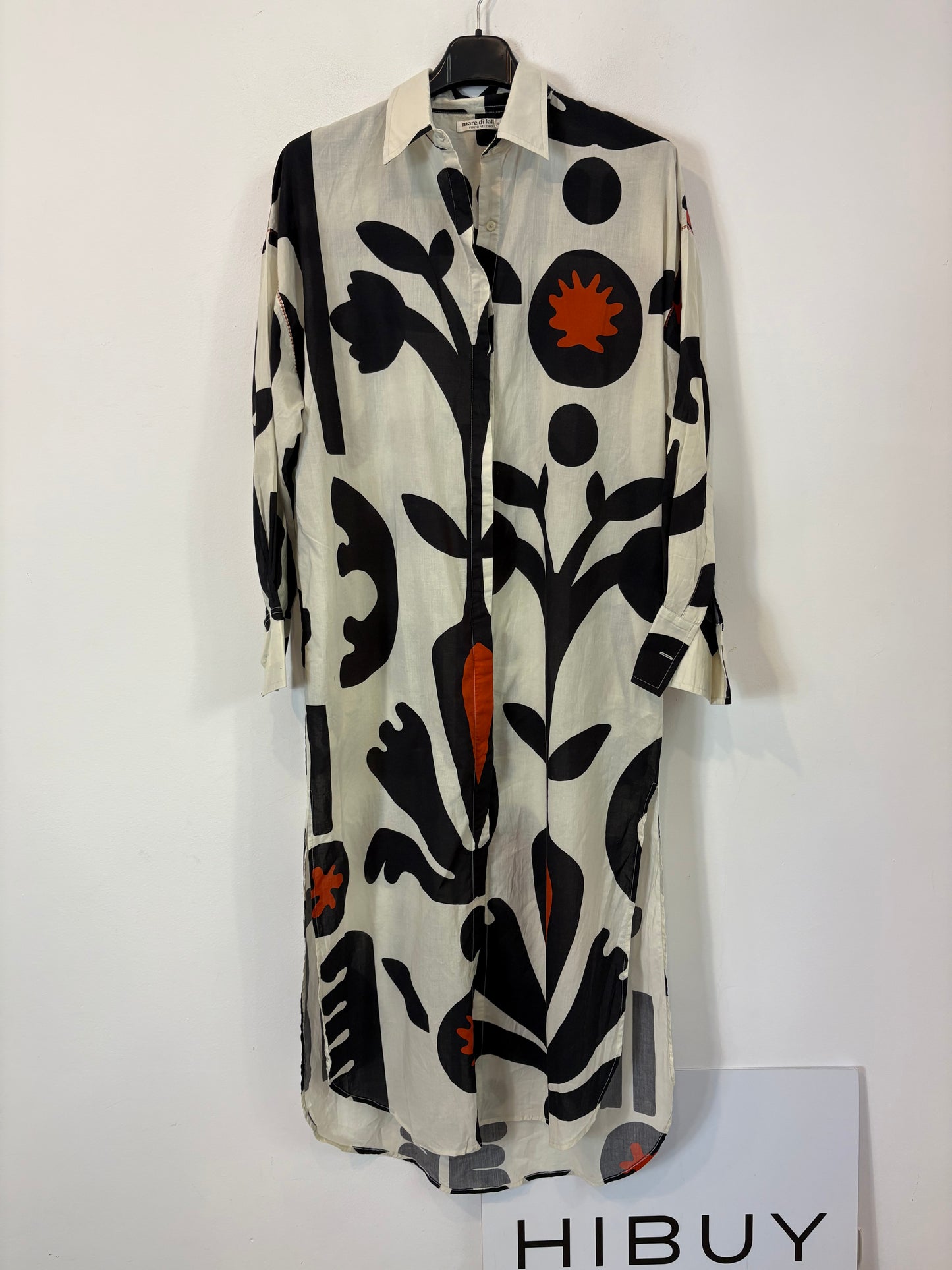 MARE DI LATTE. Vestido largo camisero estampado