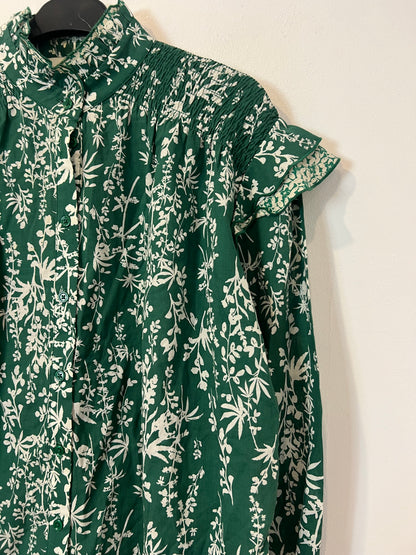 BERENICE. Blusa verde estampada